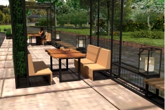 Buck Bar.Kitchen -  buiten terras  3d model rendering van voorstel